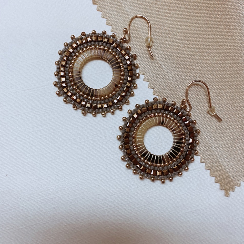 Beaded Circle Dangle Earrings